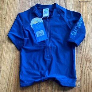 NWT Rugged Bitts Blue Kids Swimsuit Rashguard